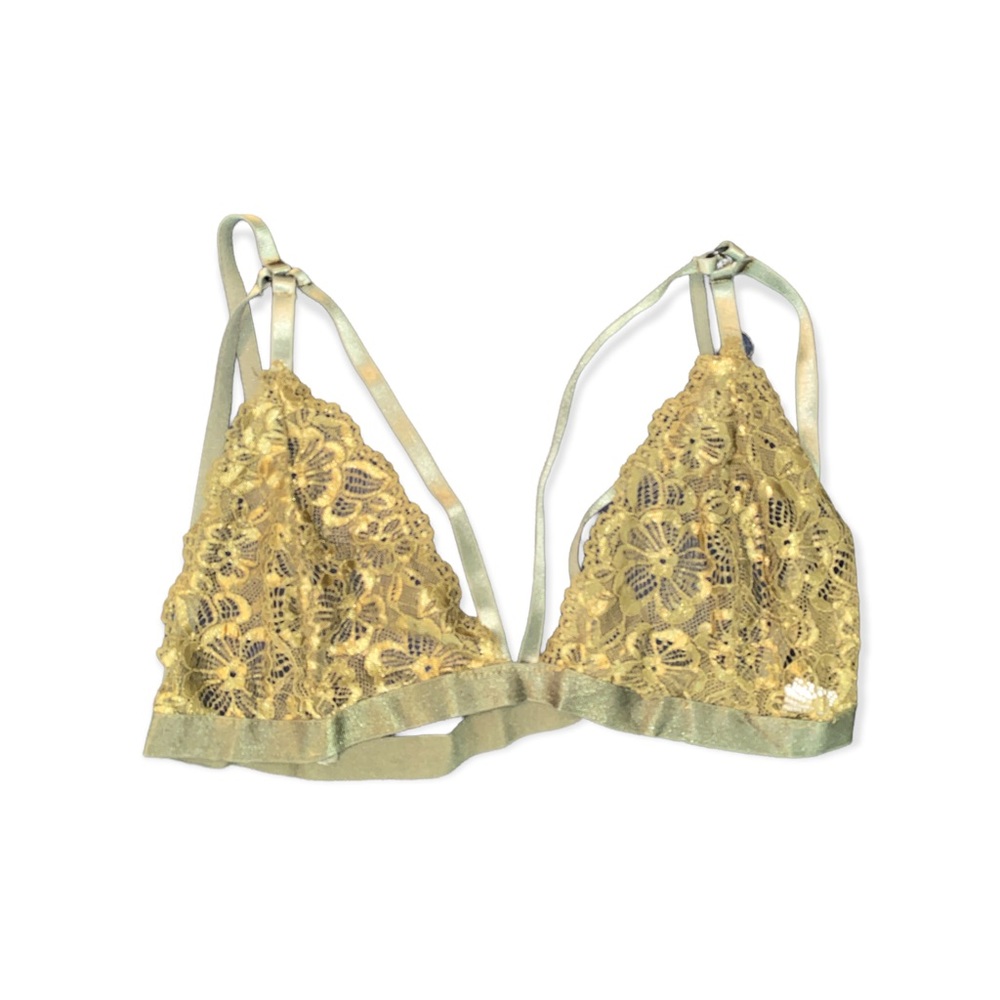Bralette green and gold shine never worn